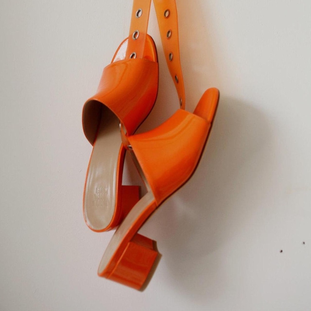 Maryam Nassir Zadeh Sophie Patent Slides in Orange